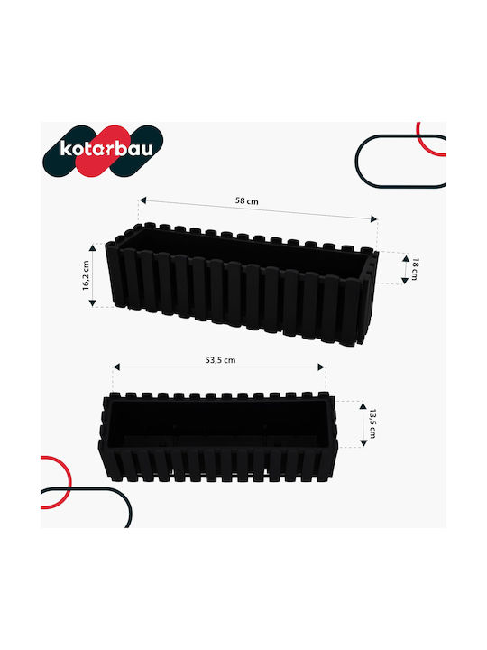 Kotarbau Γλάστρα Ξύλινη Anthracite
