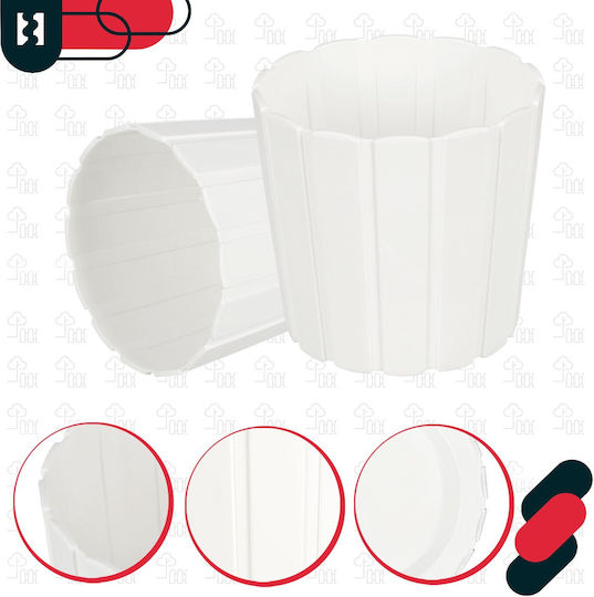 Kotarbau Set 6 Ghivece de Flori Din Plastic Albe