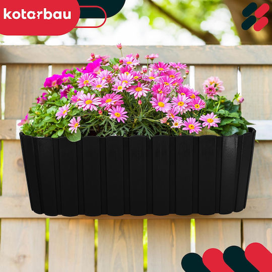 Kotarbau Set 4 Ghivece De Flori Din Plastic Antracit
