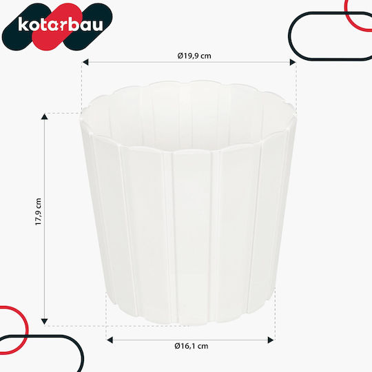 Kotarbau Set 4 Ghivece De Flori Din Plastic Albe