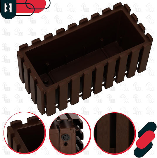 Kotarbau Set of 4 Rustic Brown Wooden Flower Pots