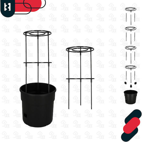 Kotarbau Set 4 Ghivece de Flori Din Plastic Negre