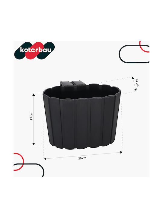 Kotarbau Σετ 6 Γλάστρες Πλαστικές Anthracite