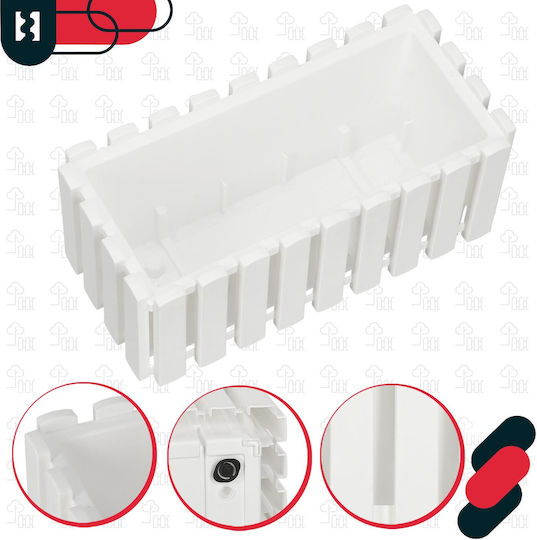 Kotarbau Set 4 Ghivece De Flori Din Lemn Rustic Alb