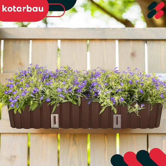 Kotarbau Σετ 4 Γλάστρες Πλαστικές Rustic Brown Kotarbau Σετ 4 Γλάστρες Πλαστικές Rustic Brown