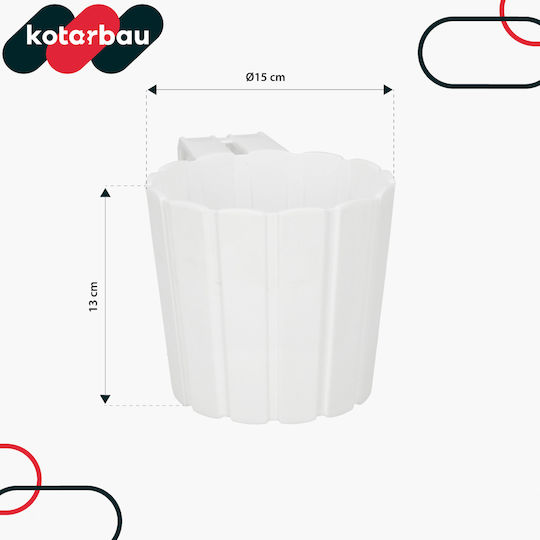 Kotarbau Satz 6 Kunststoff-Blumentöpfe Weiß