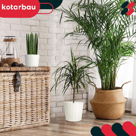 Kotarbau Σετ 4 Γλάστρες Πλαστικές White