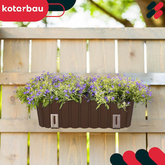 Kotarbau Set of 4 Wooden Brown Planter Boxes