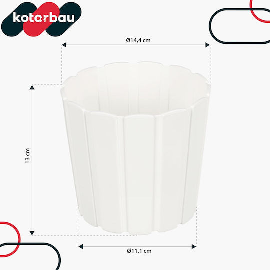 Kotarbau Σετ 4 Γλάστρες Πλαστικές White