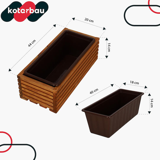 Kotarbau Planter Box Din Lemn Stejar 20x20cm