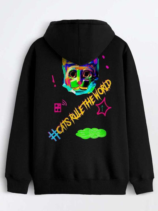 Sweatshirt with Hood Black H0229M