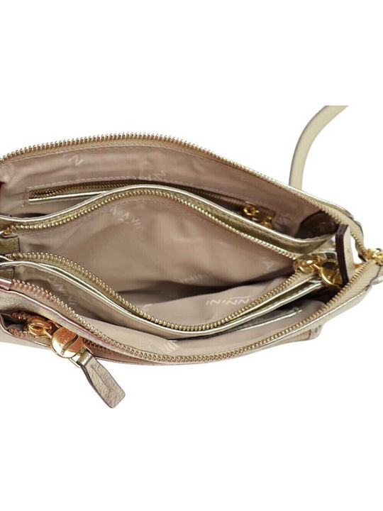 Leather Women's Shoulder Bag Gold
