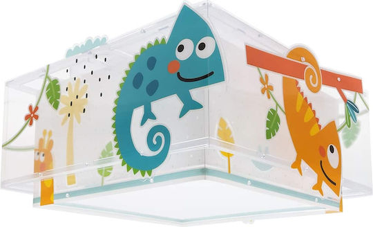 Ango Happy Jungle Einfaches Licht Kinderzimmer-Deckenleuchte aus Kunststoff mit E27-Fassung Hellblau 30x30cm