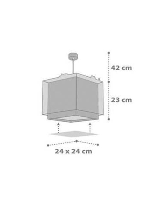 Ango Dinos Single-Light Kids Ceiling Light Hanging from Plastic 15W with E27 Base Light Blue 24x24cm