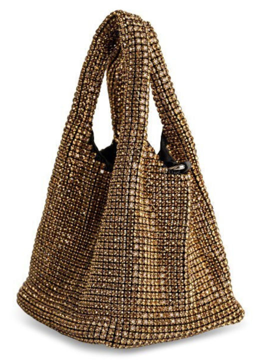 Fabric Women's Drawstring Bag Gold