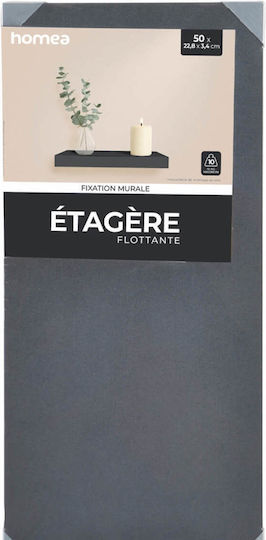 Wandregal Floating Schwarz 50x22.8x3.4cm