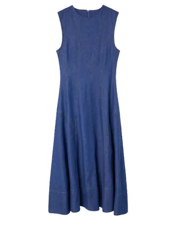Καλοκαιρινό Maxi Φόρεμα Τζιν Blue