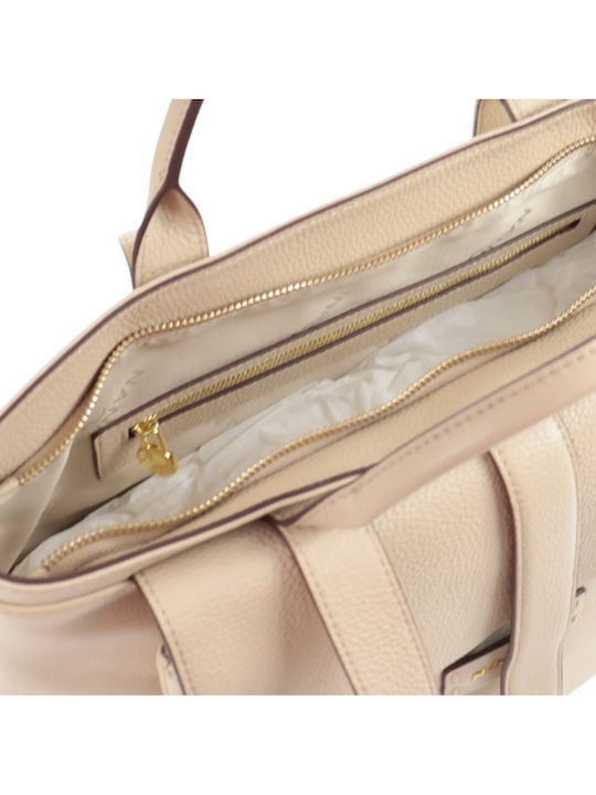 Leder Damen Schultertasche Taupe