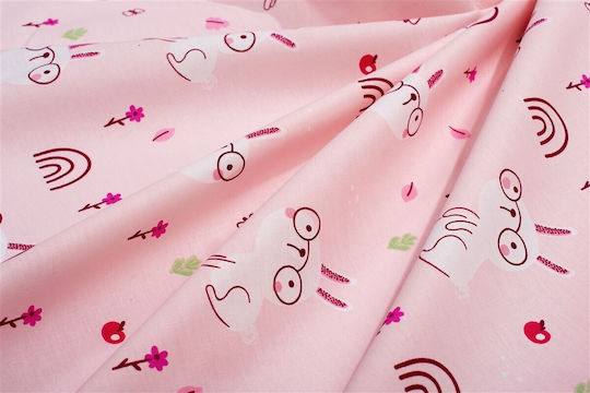 Dimcol Kid Sheets Set Rabbit Garden 585 Pink 160x240cm Dimcol Kid Sheets Set Rabbit Garden 585 Pink 160x240cm