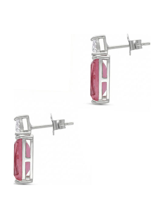 Kiriakos Gofas Silver Earrings with Red Stones