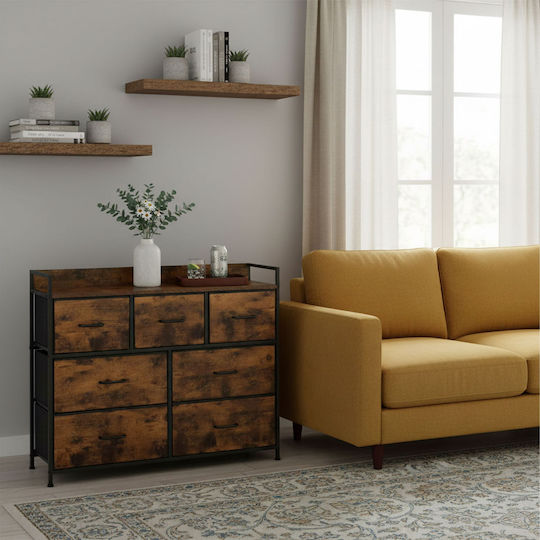 Storage Drawers from Metal & Wood L98xW28.5xH85cm