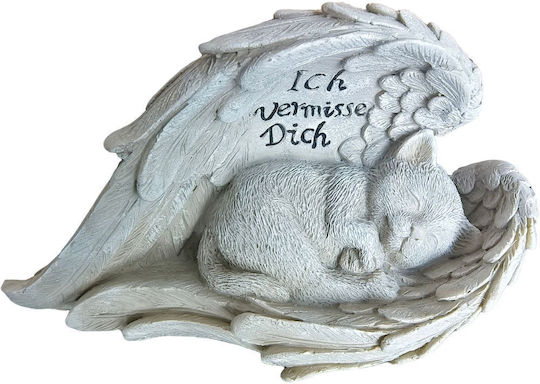Pietre Memorial Pisici Relaxdays 12x21x11cm Crem Rezistente La Intemperii