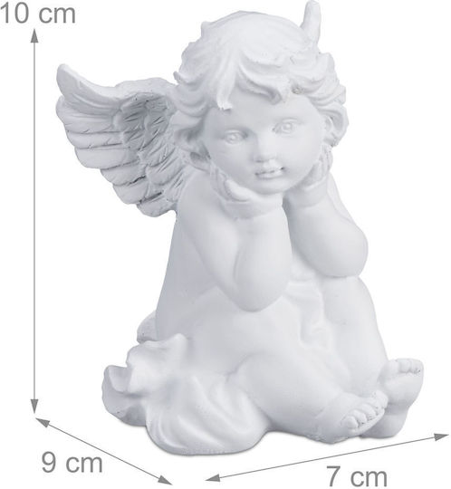 Set 2 Figurine Înger de Mormânt Relaxdays Alb 10x7x9 Cm