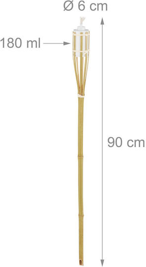 Set 16 Relaxdays 90 Cm Bamboo Garden Torches Atmospheric Lighting