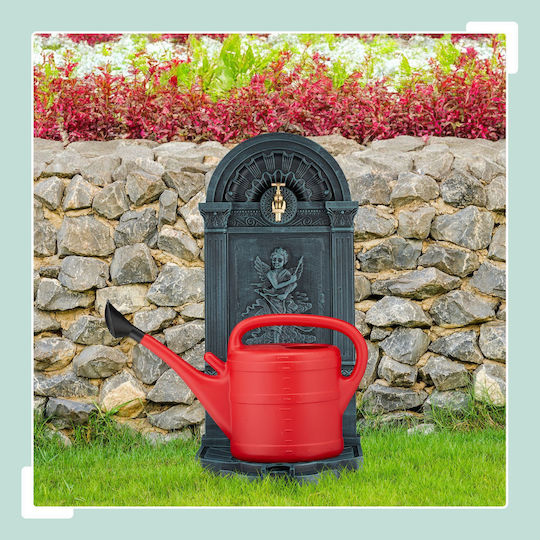 Fântână De Grădină Înger Relaxdays 83x39x33cm Metalică Verde Închis Auriu Gri
