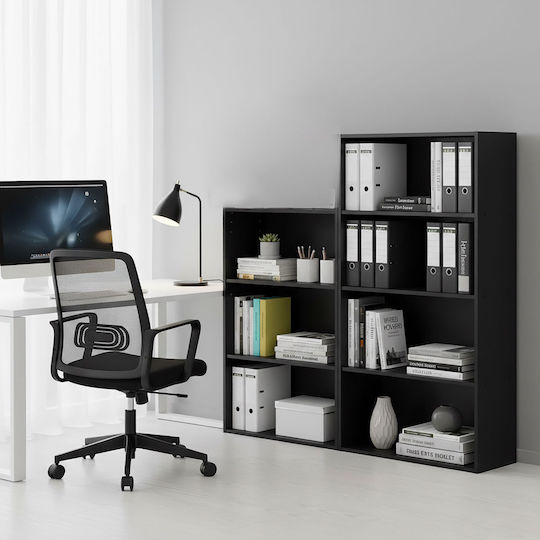 Bibliotecă Neagră 60x24x82 cm