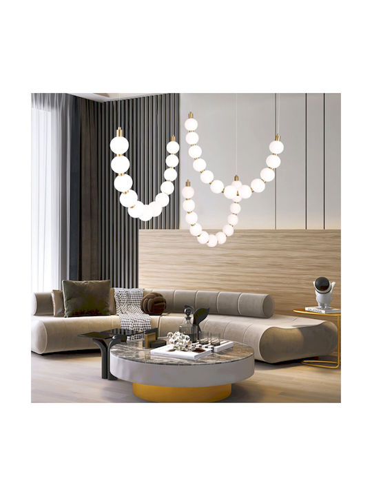 Eurolamp Trea Κρεμαστό Φωτιστικό Μπρούτζινο LED με Θερμό Λευκό Φως 90x189εκ.