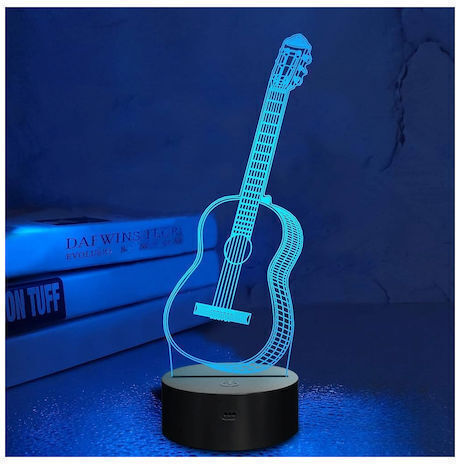 Φωτιστικό 3d Illusion Κιθάρα Rgb Φωτισμό Usb/3aa Φωτιστικό 3d Illusion Κιθάρα Rgb Φωτισμό Usb/3aa