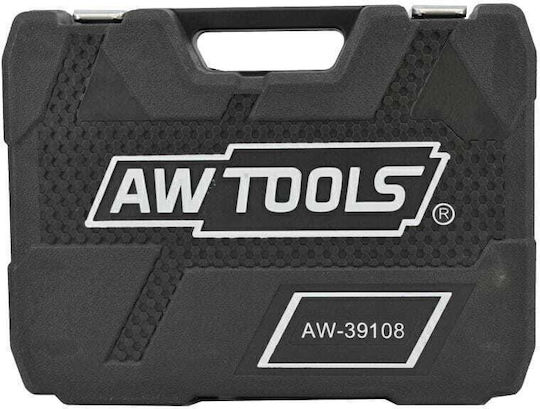AWTools Ратчетни и гнездови гарнитури 1\2" & 1\4" 108бр