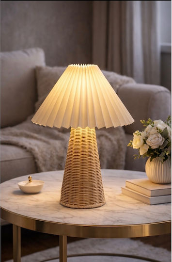 Lămpi De Masă Moderne Din Paie Cu Pălărie Plisată 35cm