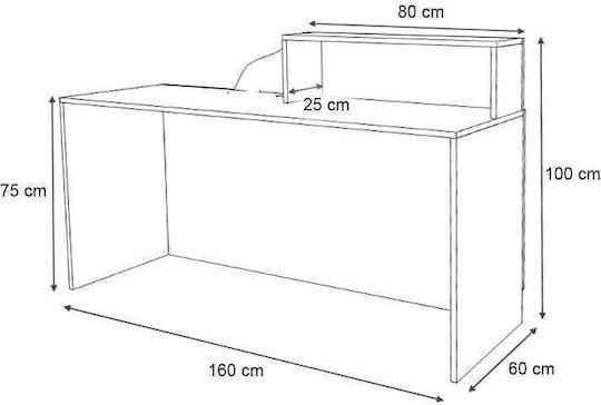 Megapap Office Reception L160xW60xH100cm
