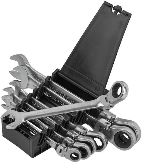 Rockforce Set 7 Ratcheting Combination Wrenches Flex Joint 8-19mm