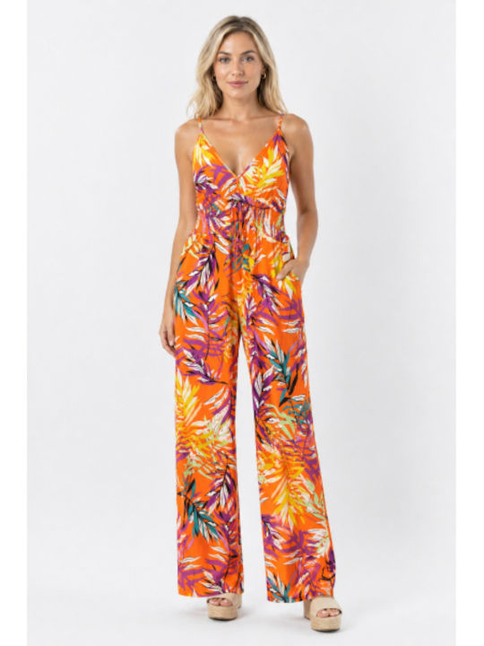 Women's Orange One-piece Jumpsuit SL-2303-1654-26TS-ORANGE