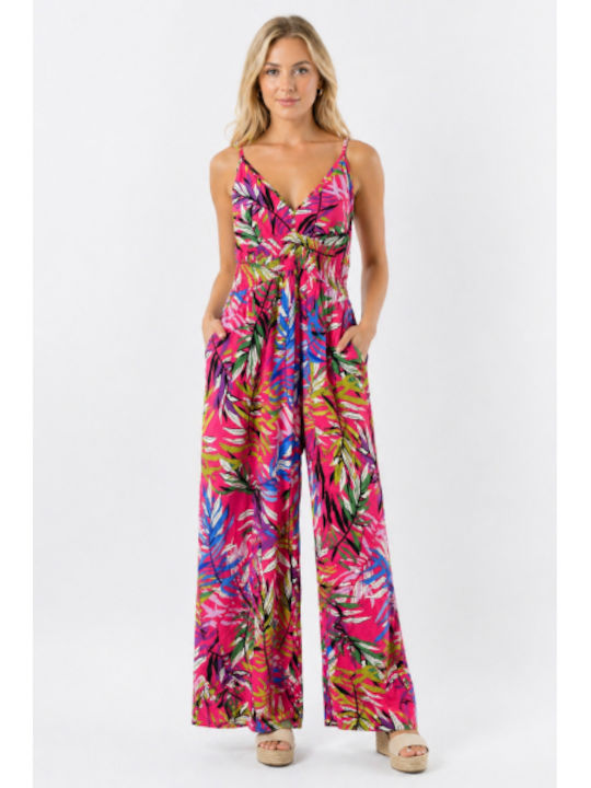 Women’s Fuchsia One-piece Jumpsuit SL-2303-1654-26TS-FUCHSIA