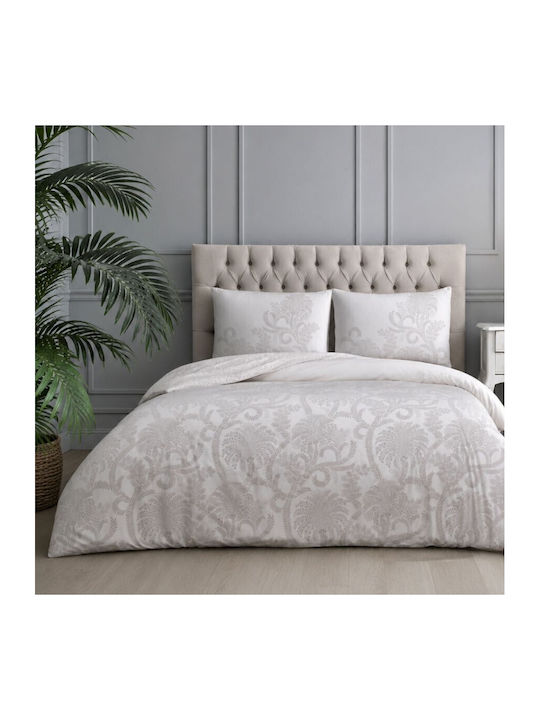 Tac Set Huse Pentru Pilote 200x220cm Dublu Cu 2 Fețe De Pernă Și 1 Cearceaf Gri