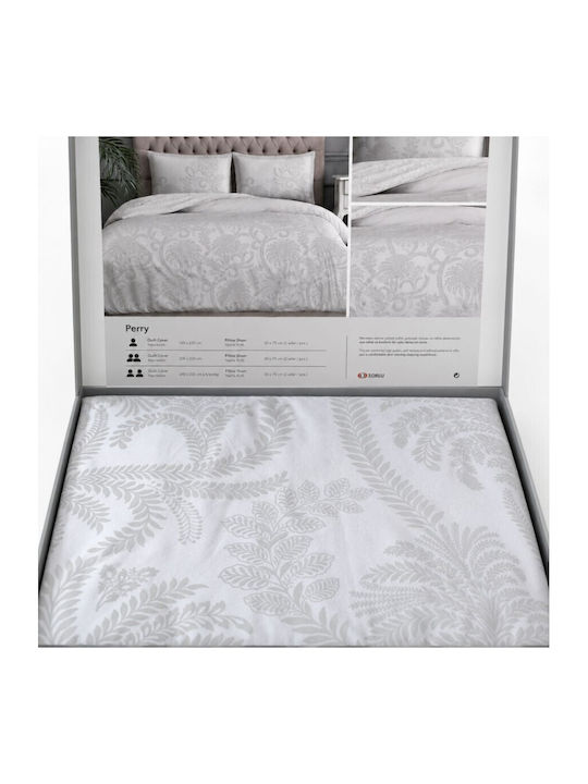 Tac Set Huse Pentru Pilote 200x220cm Dublu Cu 2 Fețe De Pernă Și 1 Cearceaf Gri