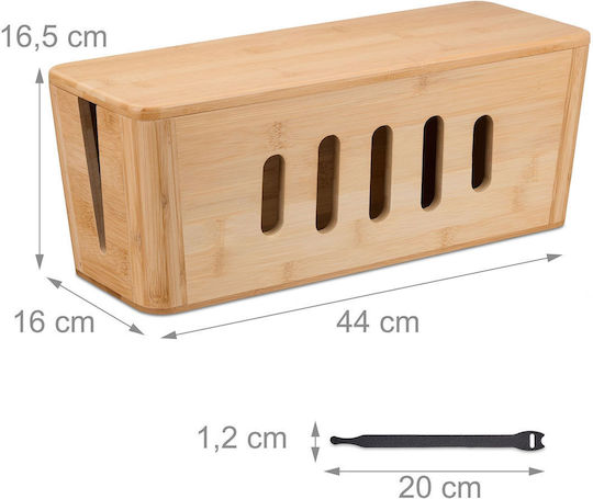 Relaxdays Bamboo Cable Box Light Brown 0