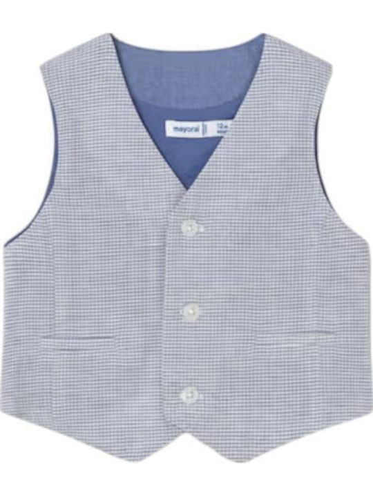 Παιδικό Γιλέκo Βαμβακερό Μπλε Καρο