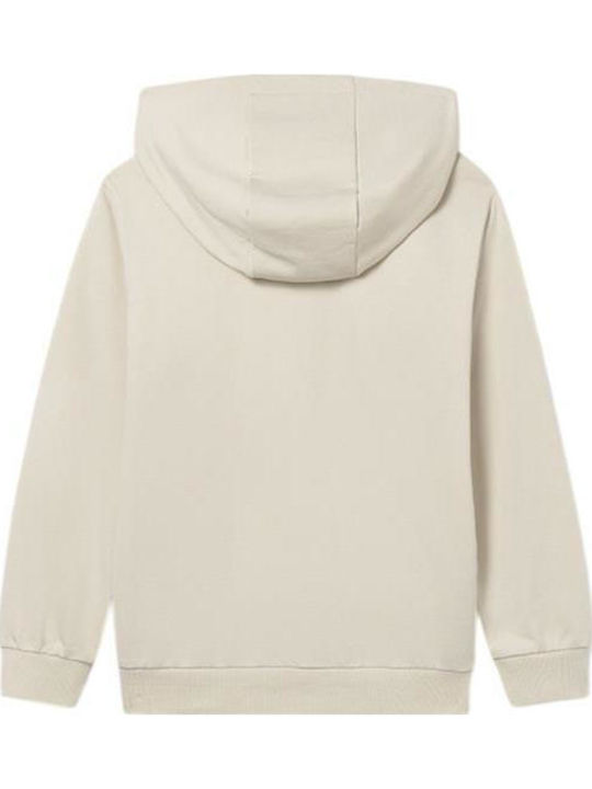 Kinder-Strickjacke Aus Baumwolle Mit Kapuzen Farbe Beige