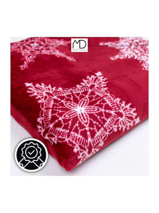 Throw Κουβέρτα Μονή 160x200εκ. Red