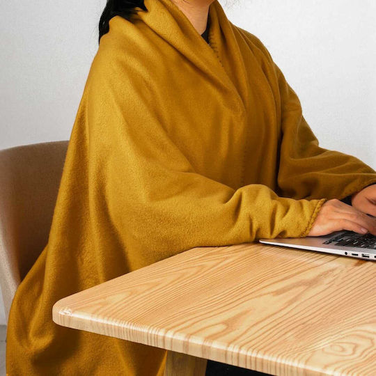 Set Fleece Blanket Single 150x200cm Mustard