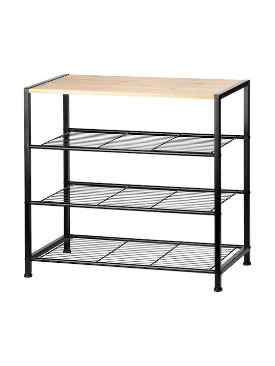 Vilde Metall Schuhorganisatoren aus Bambus 60x30x57cm