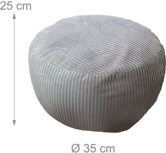 Relaxdays Sitzsack Hocker Grau 25x35x35cm