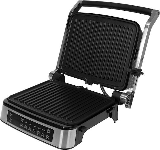 Lund Tabletop Electric Grill Grooved Plate 2000W with Adjustable Thermostat 29x23cm