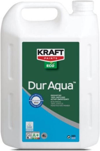 Kraft Eco Dur Aqua Primer Ακρυλικό Αστάρι Εμποτισμού Transparent Suitable for Plasterboard / Construction Materials 1lt