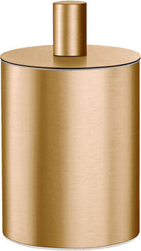 Sanco Metallic Set Bathroom Brush and Trash Can Bronze